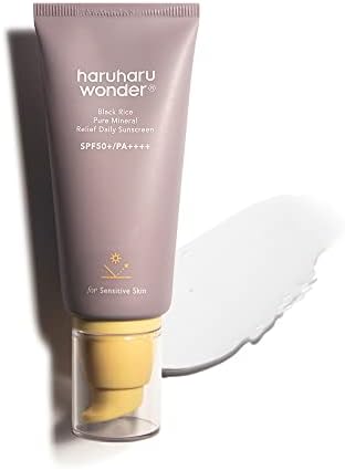Haruharu Wonder Black Rice Pure Mineral Relief Daily Sunscreen 50 ml (1.69fl.oz), Reef Safe Formula, For All Skin Types Including Sensitive Skin