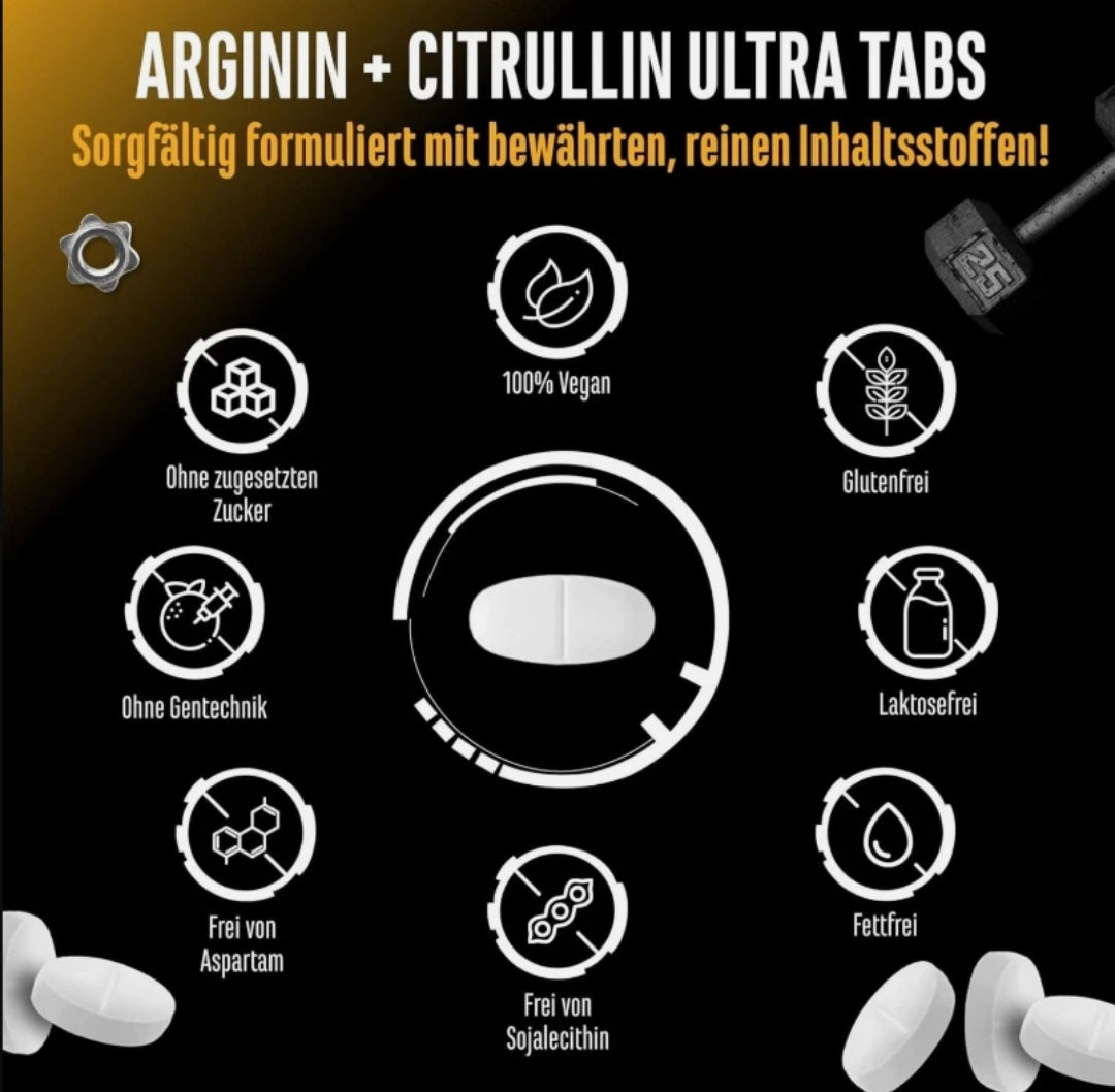 L-Arginin & L-Citrullin 1100 mg – 320 Kapseln NO-Booster Hochdosiert