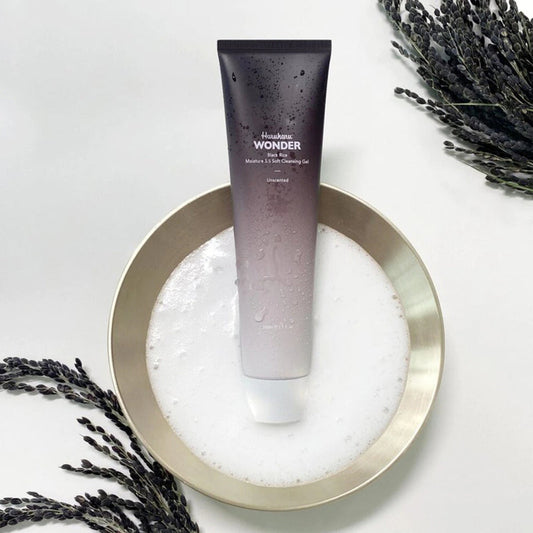HARUHARU Wonder Black Rice Triple AHA Gentle Cleansing Gel 100ml, Hydratisierendes Reinigungsgel, Sanftes Peeling, Vega