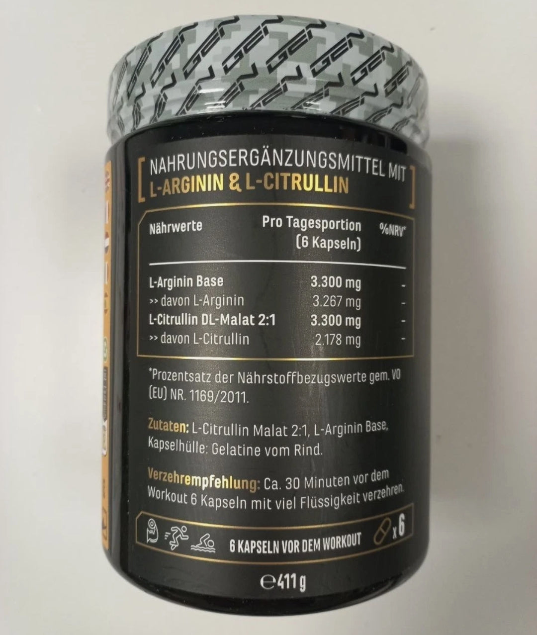 L-Arginin & L-Citrullin 1100 mg – 320 Kapseln NO-Booster Hochdosiert