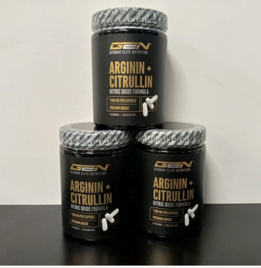 Citrullin + Arginin Kapseln – 3er Set (960 Kapseln) – 1100 mg Ultra Hochdosiert